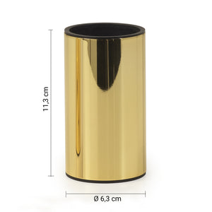 PORTASPAZZOLINI ELETTRA D.7XH12CM INOX COLOR ORO