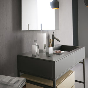 PORTASPAZZOLINI NEMESIA 6X6XH10CM INOX LUCIDO.