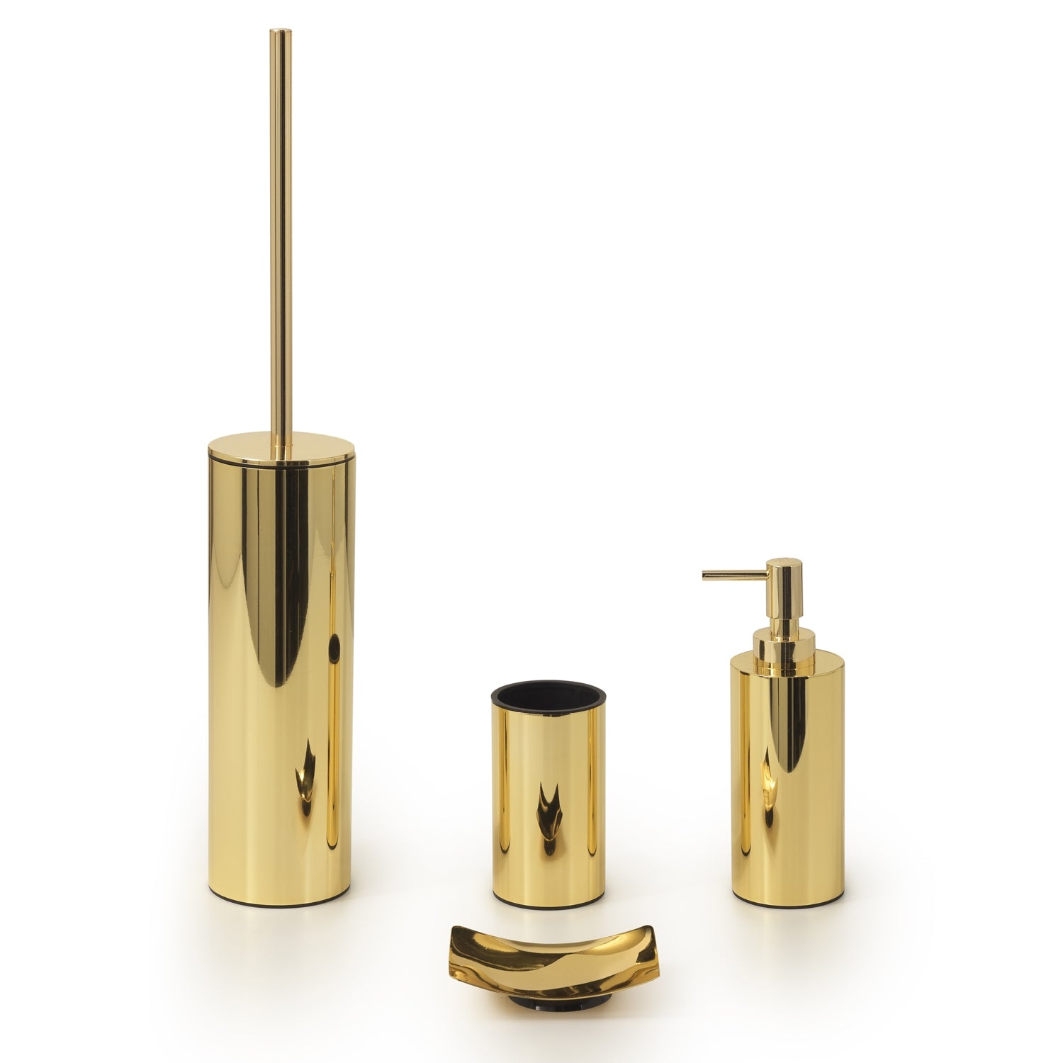 PORTASPAZZOLINI ELETTRA D.7XH12CM INOX COLOR ORO