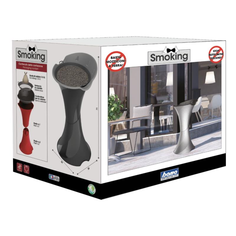 POSACENERE DA TERRA SMOKING 36X39XH71CM NERO