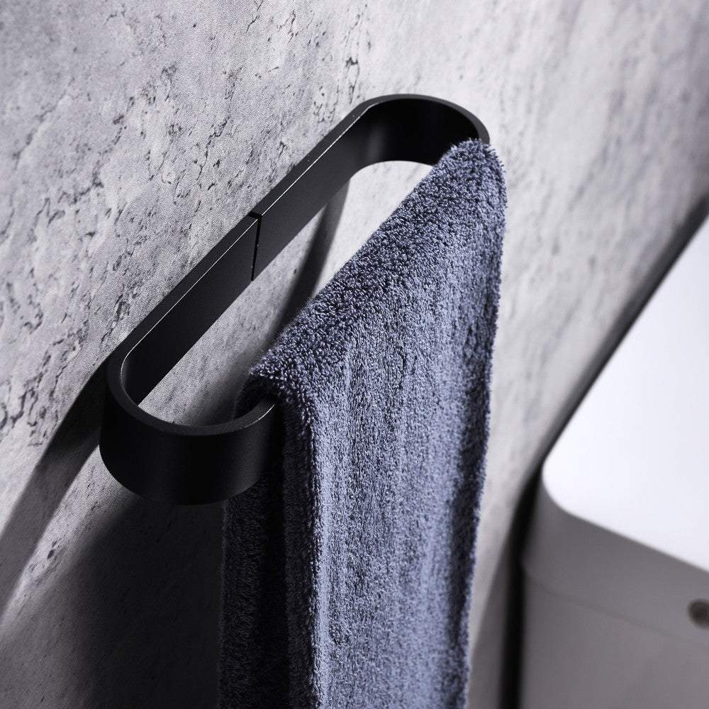 Portasalviette 25 cm nero serie evolution - fissaggio con biadesivo o ad incollo