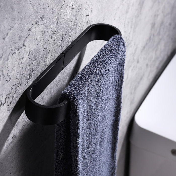 Portasalviette 25 cm nero serie evolution - fissaggio con biadesivo o ad incollo