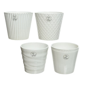 PORTAVASO IN CERAMICA 13,5XH13CM BIANCO