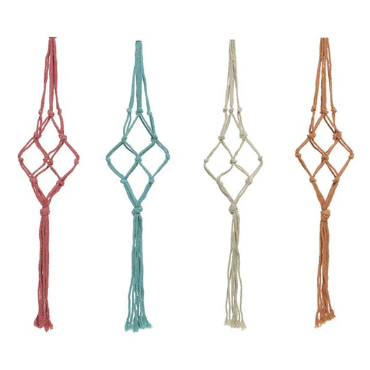 PORTAVASO PENSILE MACRAME D.10XH65CM IN POLIESTERE