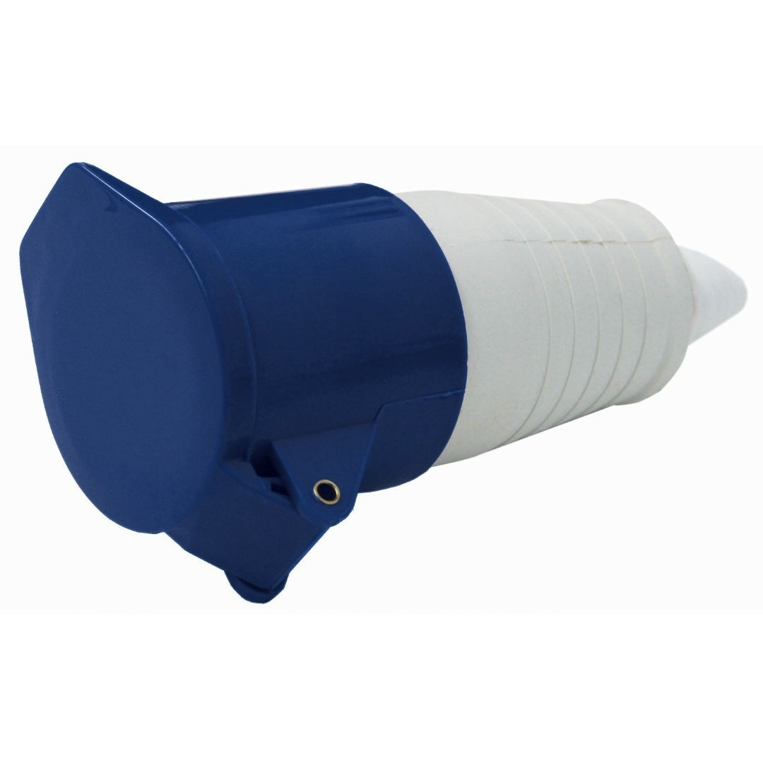 PRESA IEC 16A 2 POLI CON TERRA 220V IP44 BLU