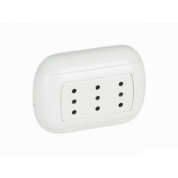 PRESA TRIPLEX OVAL 10A BIANCA TRIPLA