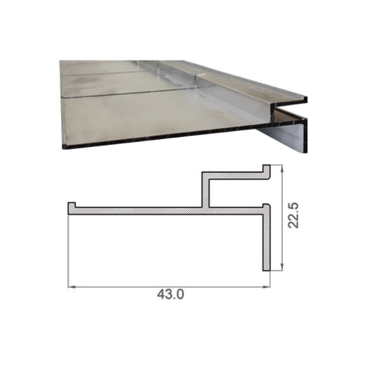 PROFILO ALLUMINIO 43MM 3M