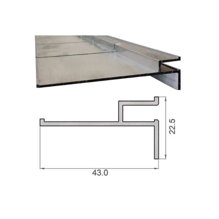 PROFILO ALLUMINIO 43MM 3M