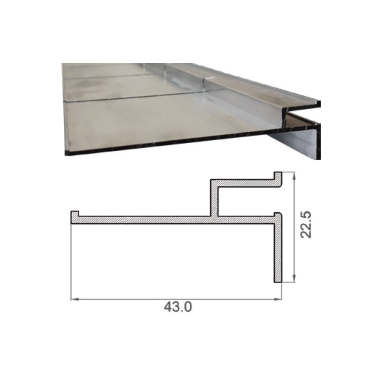 PROFILO ALLUMINIO 43MM 3M