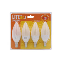 QUADRIPACK LAMPADA LED OLIVA E14 7W 3000K LITELED