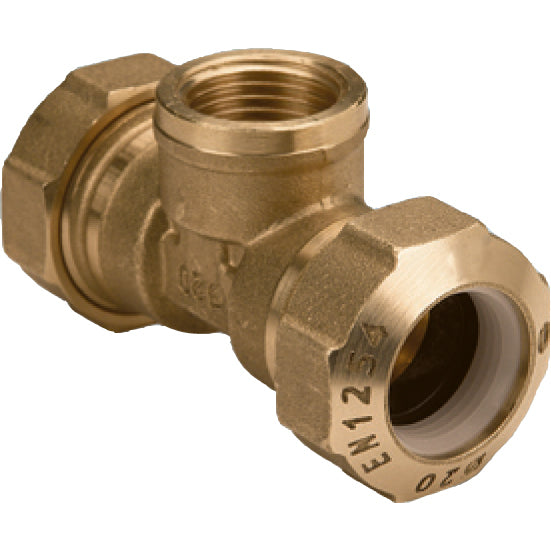 RACCORDO "T E" IN OTTONE 20X1/2FX20 (SAC)