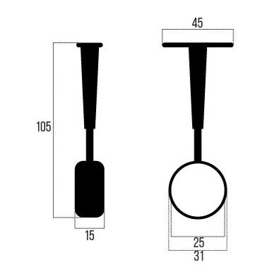 REGGITUBO CENTRALE BIANCO MM.25