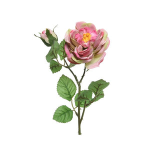 ROSA DECORATIVA ROSA TENUE H42CM CON BOCCIOLO