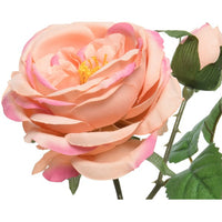 ROSA DECORATIVA PESCA H42CM CON BOCCIOLO