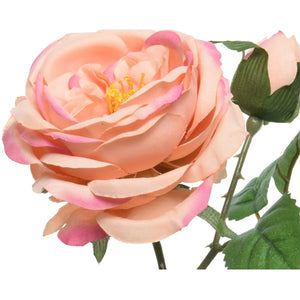 ROSA DECORATIVA PESCA H42CM CON BOCCIOLO