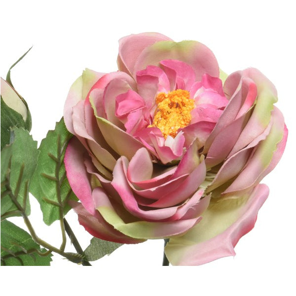 ROSA DECORATIVA ROSA TENUE H42CM CON BOCCIOLO