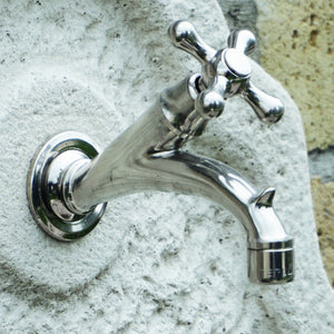 RUBINETTO 1/2" MASCHIO IN OTTONE CROMATO INCLINATO CON PORTASECCHIO