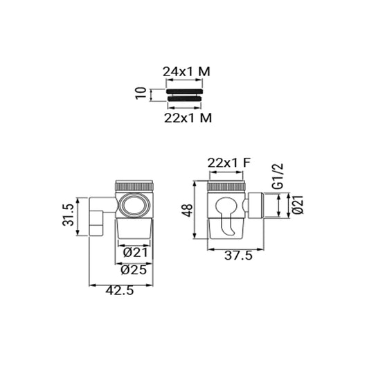 RUBINETTO CON AERATORE E DEVIATORE IN OTTONE