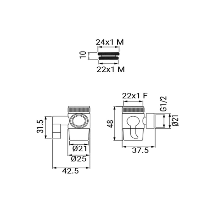 RUBINETTO CON AERATORE E DEVIATORE IN OTTONE