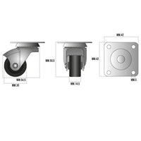 RUOTA C/PIASTRA MM.25