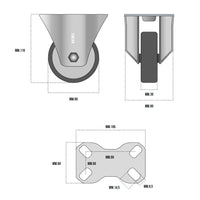 RUOTA GOMMA TERMOPLASTICA FISSA MM.80