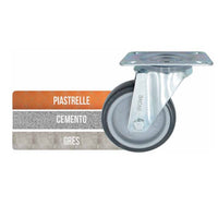 RUOTA GOMMA TERMOPLASTICA GIREVOLE MM.100