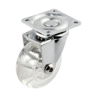 RUOTA TRASPARENTE 50MM CON PIASTRA 46X46MM