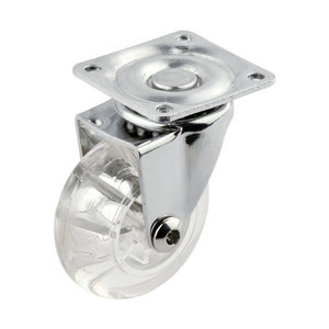 RUOTA TRASPARENTE 50MM CON PIASTRA 46X46MM