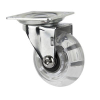 RUOTA TRASPARENTE MM.35 CON PIASTRA GIREVOLE