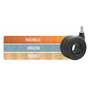 RUOTA WHOLE NERA POLIURETANO MM.65 PERNO M10X15