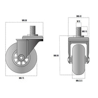 RUOTA TRASPARENTE MM.75 PERNO M10X15