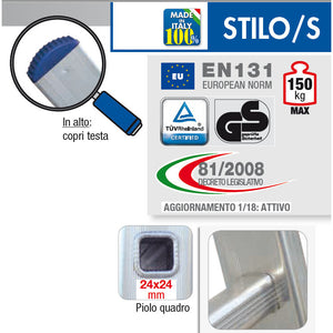SCALA D'APPOGGIO STILO 11 GRADINI 35XH338CM