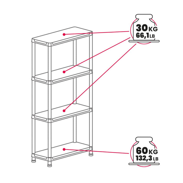 SCAFFALE UNIVERSAL PRO 73 71X35XH180CM 5 RIPIANI.
