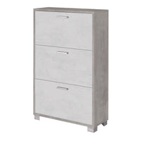 SCARPIERA CEMENTO 70X29XH118CM 3 RIBALTE BIANCHE