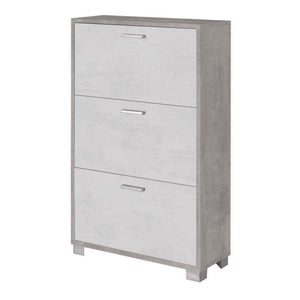 SCARPIERA CEMENTO 70X29XH118CM 3 RIBALTE BIANCHE