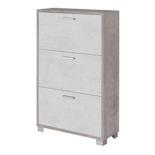 SCARPIERA CEMENTO 70X29XH118CM 3 RIBALTE BIANCHE
