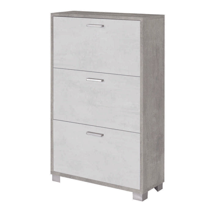SCARPIERA CEMENTO 70X29XH118CM 3 RIBALTE BIANCHE