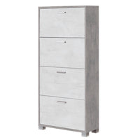 SCARPIERA CEMENTO 70X29XH154CM 4 RIBALTE BIANCHE