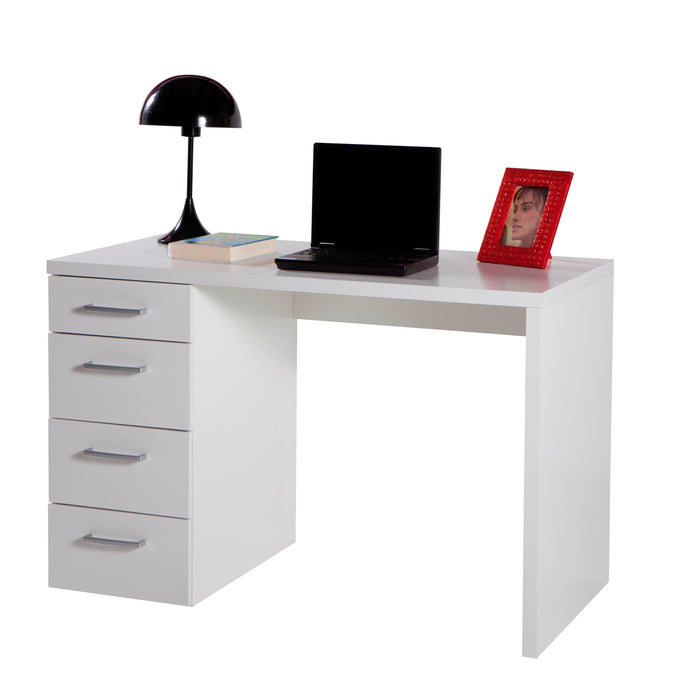 SCRIVANIA MONETA 110X60XH74CM 4 CASSETTI BIANCA