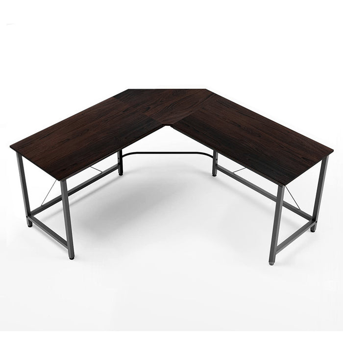 SCRIVANIA ANGOLARE OFFICE 150X150XH74CM NOCE SCURO