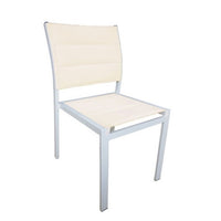 SEDIA BIANCA 55X48XH85CM IN TESSUTO E ALLUMINIO