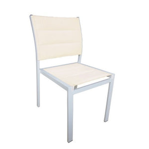 SEDIA BIANCA 55X48XH85CM IN TESSUTO E ALLUMINIO