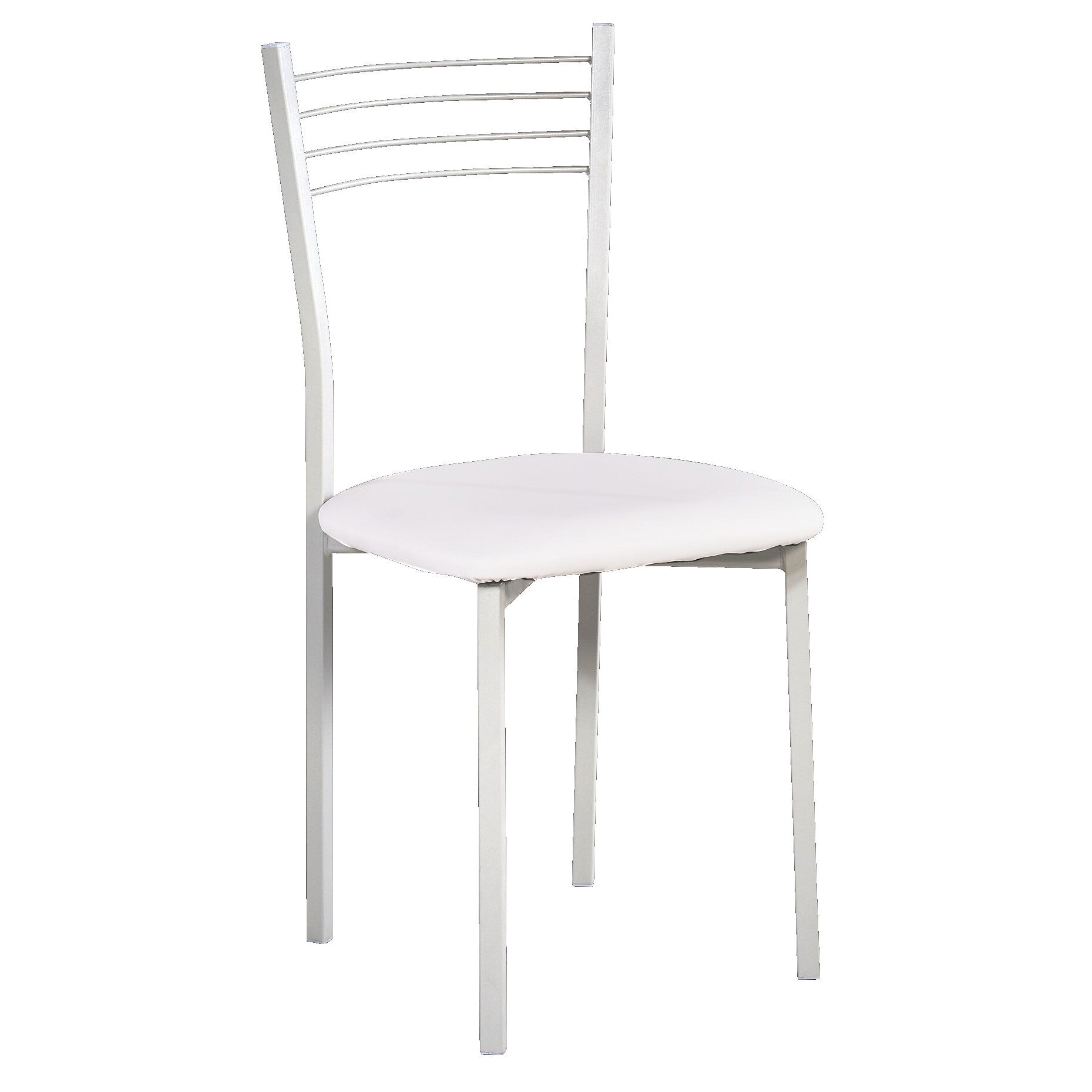 SEDIA IN METALLO BIANCA E FONDO BIANCO 47X39X90H C