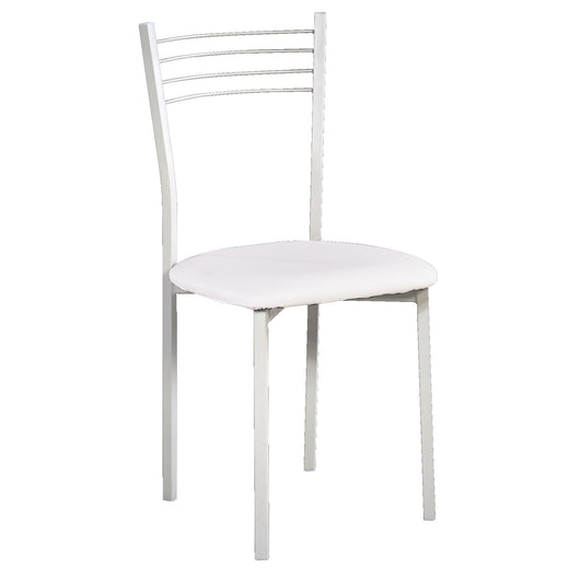SEDIA IN METALLO BIANCA E FONDO BIANCO 47X39X90H C