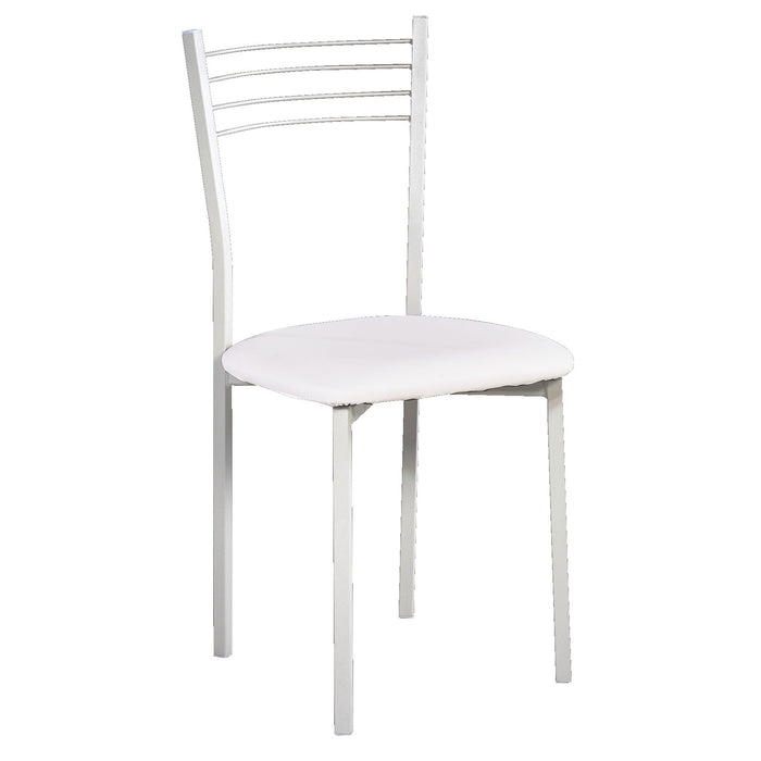 SEDIA IN METALLO BIANCA E FONDO BIANCO 47X39X90H C