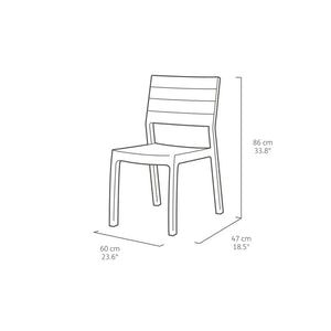 SEDIA HARMONY 47X60XH86CM BIANCA/GRIGIA DOGATA