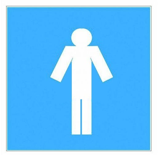 SEGNALE ADESIVO 17X17CM WC UOMINI
