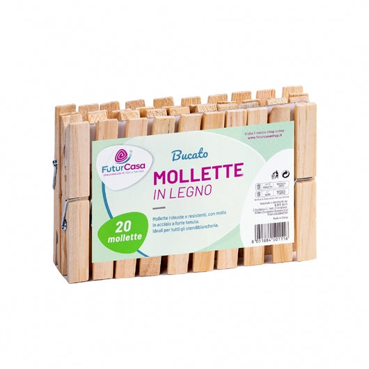 SET 20 MOLLETTE IN LEGNO.