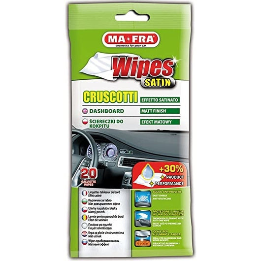 SET 20 SALVIETTINE CRUSCOTTO SATINATO WIPES SATIN