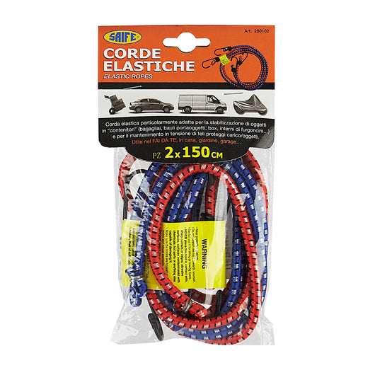 SET 2 CORDE ELASTICHE LEGABAGAGLI 150CM